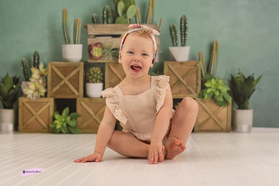 Kate Spring Cactus and Succulents with Crates Backdrop for Children Designed By Mandy Ringe Photography -UK