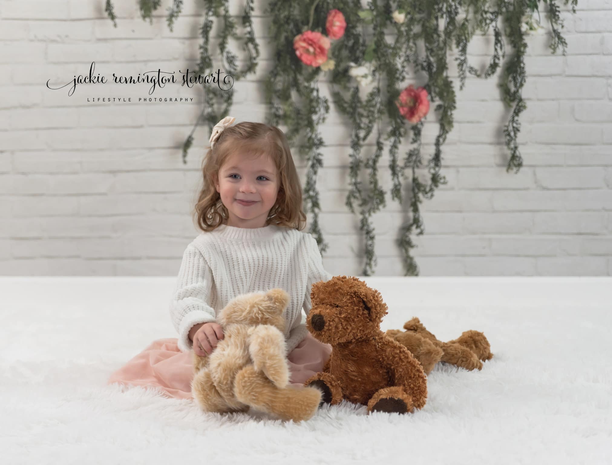 Kate Greenery Garland Pink Flowers Backdrop Designed by Mandy Ringe Photography -UK