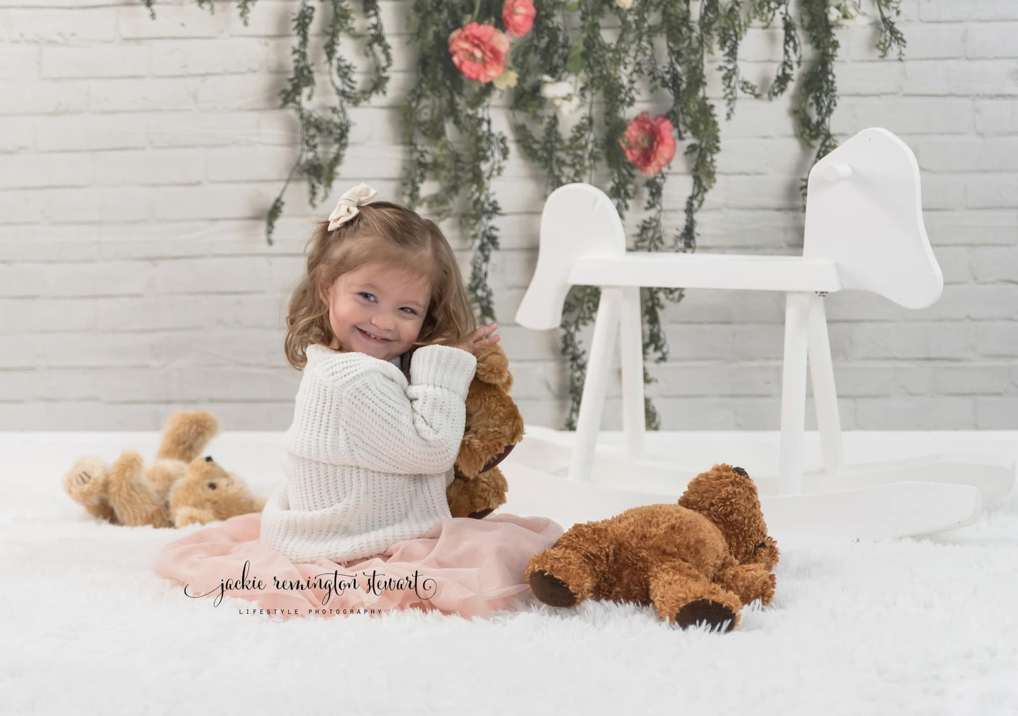 Kate Greenery Garland Pink Flowers Backdrop Designed by Mandy Ringe Photography -UK
