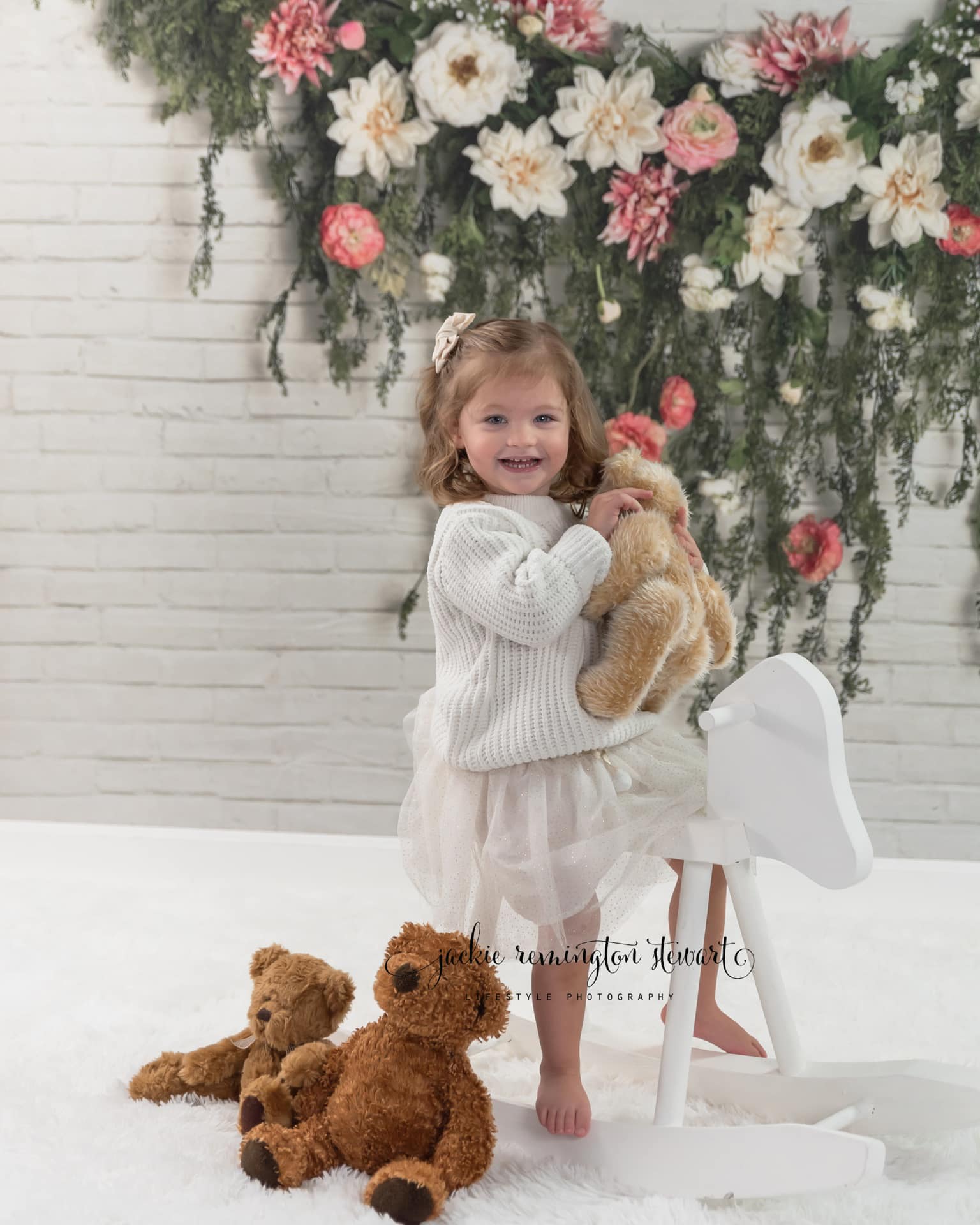 Kate Greenery Garland Pink Flowers Backdrop Designed by Mandy Ringe Photography -UK
