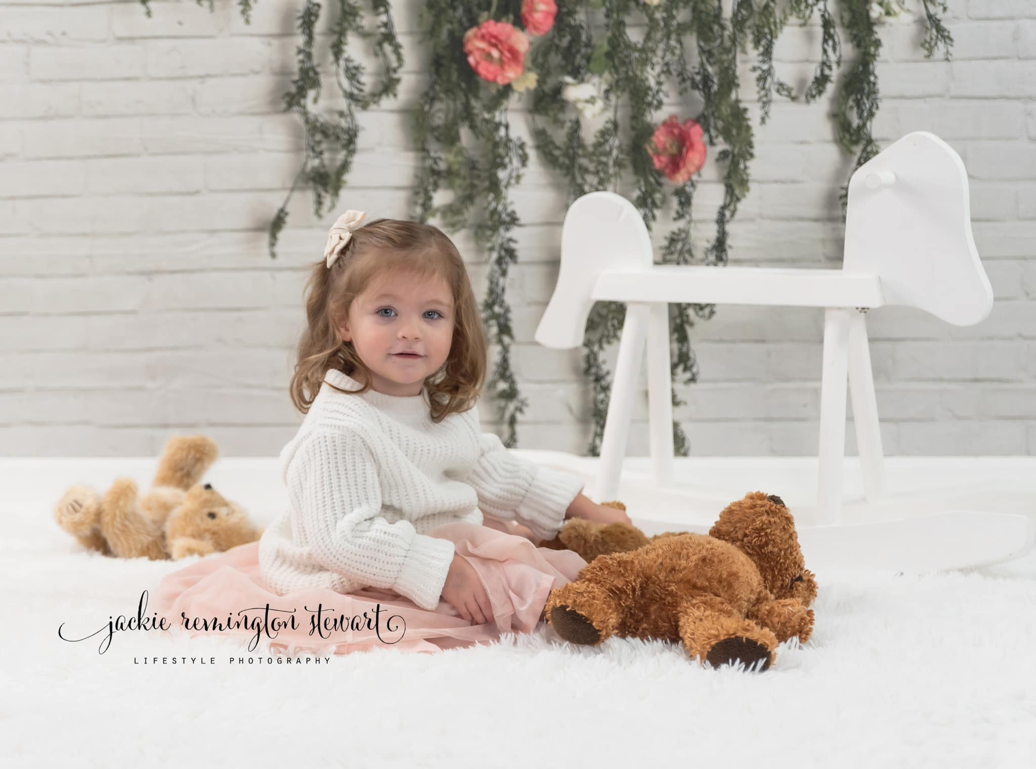 Kate Greenery Garland Pink Flowers Backdrop Designed by Mandy Ringe Photography -UK