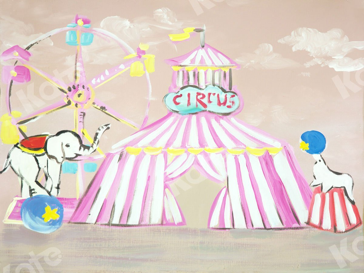 Kate Fine Art Circus Elephant Dolphin Backdrop for Photography -UK