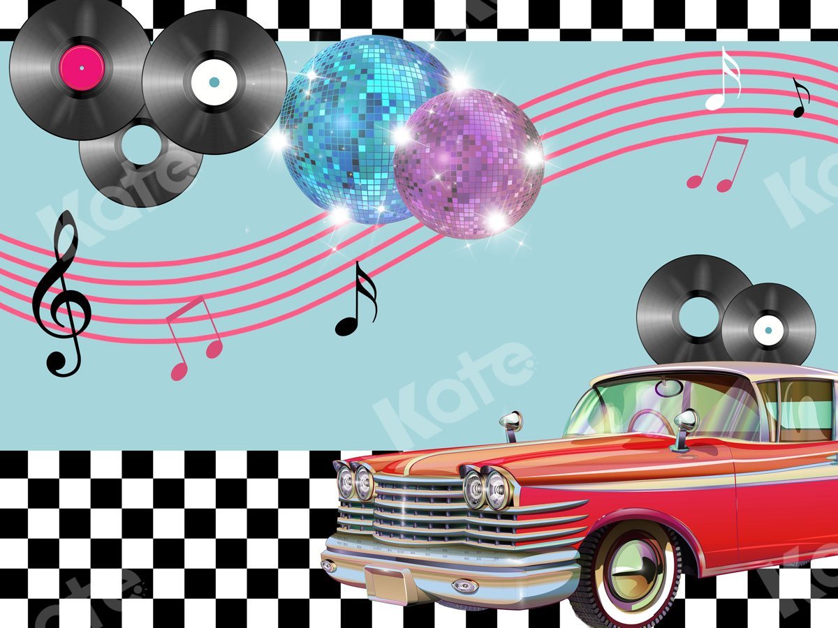 Kate Car 80's Disco DJ Backdrop for Photography -UK