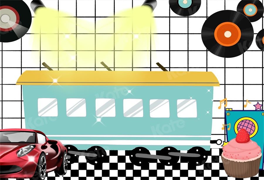 Kate Car 80's 90's Disco Backdrop for Photography -UK