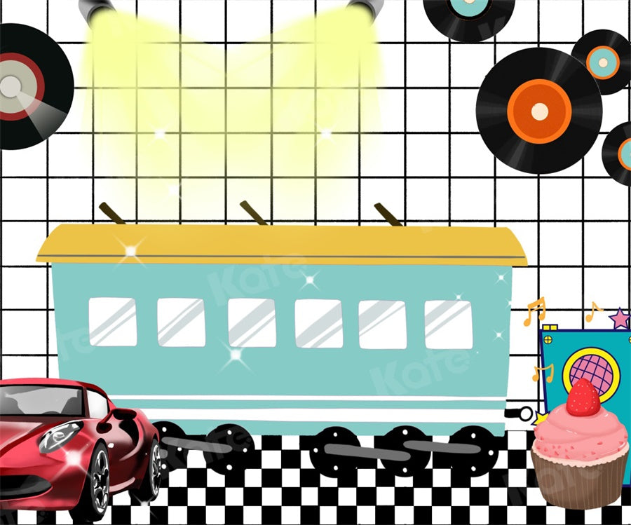 Kate Car 80's 90's Disco Backdrop for Photography -UK