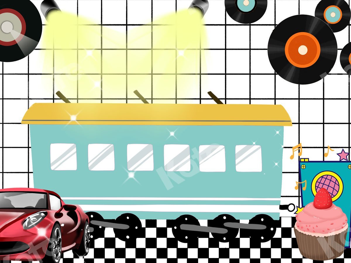 Kate Car 80's 90's Disco Backdrop for Photography -UK