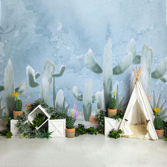 Kate Cactus with Tent Children Backdrop Designed by Megan Leigh Photography -UK