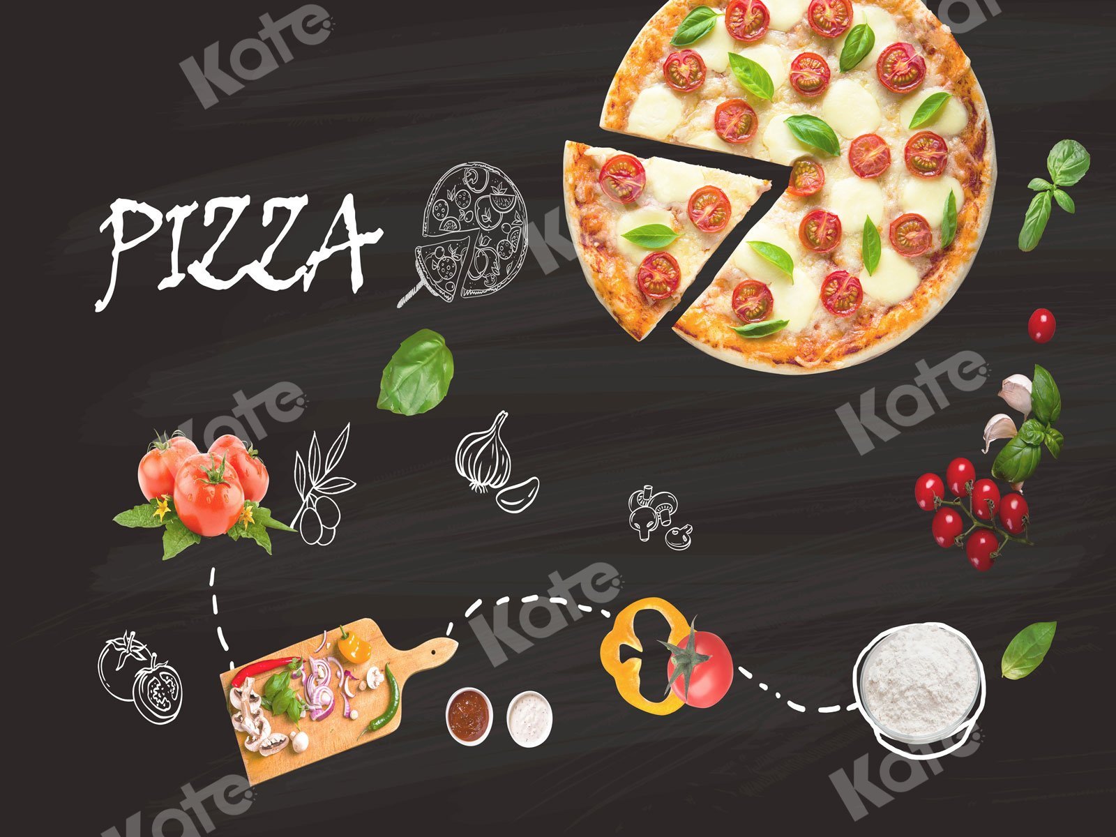 Kate Italian Pizza Backdrop for Photography -UK