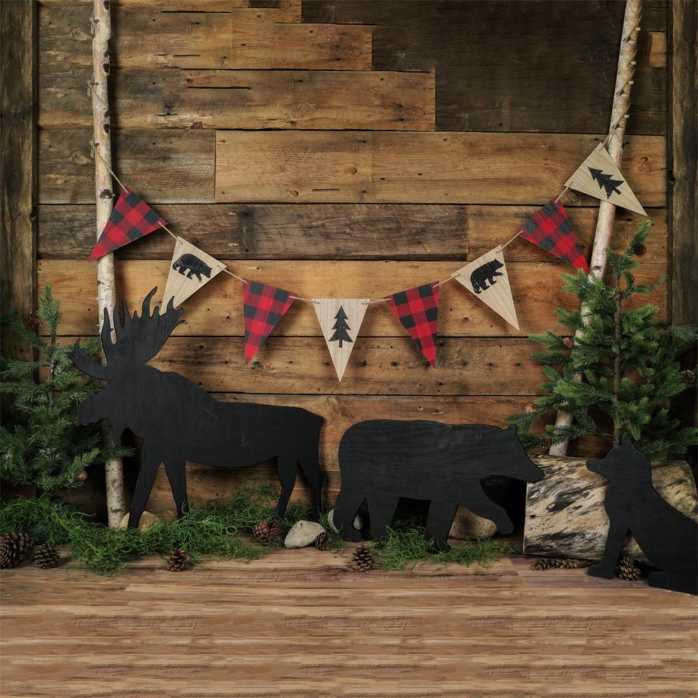 Kate Woodland Plaid Dark Wood Backdrop Designed by Arica Kirby -UK