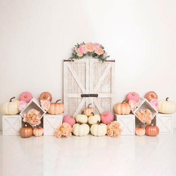Kate Floral Pumpkin Doors Backdrop Designed by Lisa B -UK