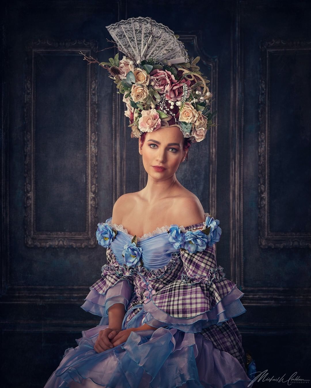 Kate Retro Deep Blue Wall Door Photography Backdrops Wedding -UK