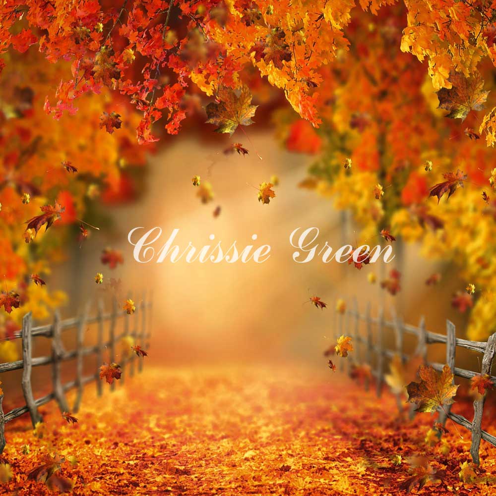 Kate Autumn Forest Leaves Backdrop Designed by Chrissie Green -UK