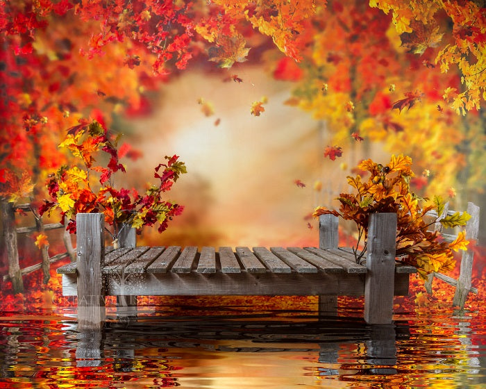 Kate Autumn Forest Leaves Backdrop Designed by Chrissie Green -UK