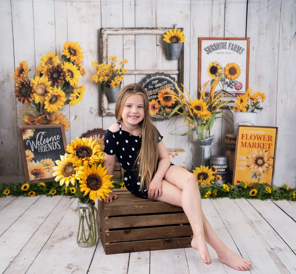 Kate Autumn Sunflower Backdrop Designed By Rose Abbas -UK