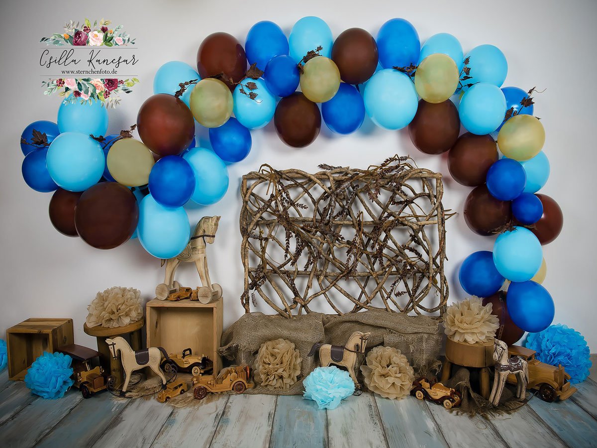 Kate Balloons Horse Cowboy Backdrop Designed by Csilla Kancsar -UK