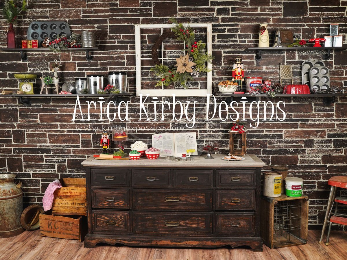 Kate Christmas Kitchen Backdrop Designed by Arica Kirby -UK