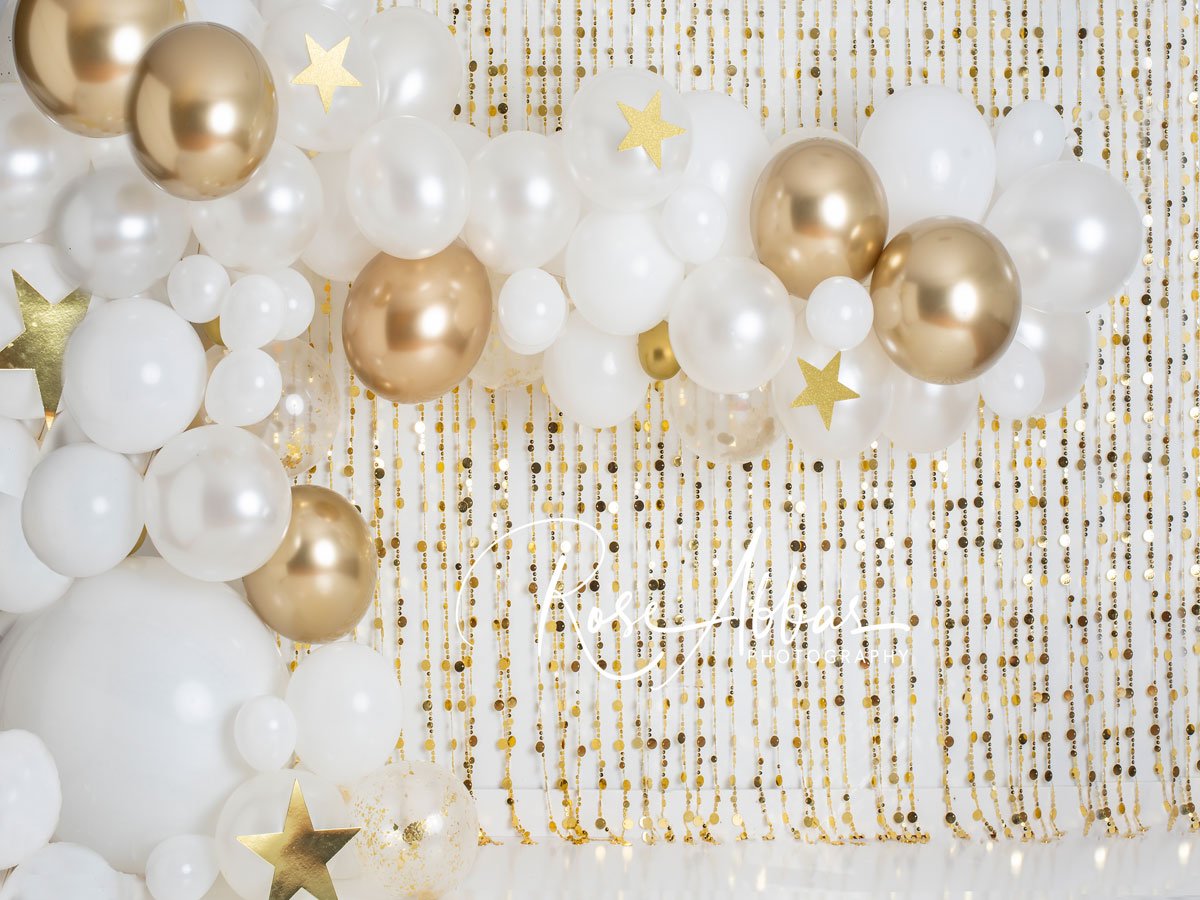 Kate Cake Smash Gold Balloons Backdrop Designed By Rose Abbas -UK