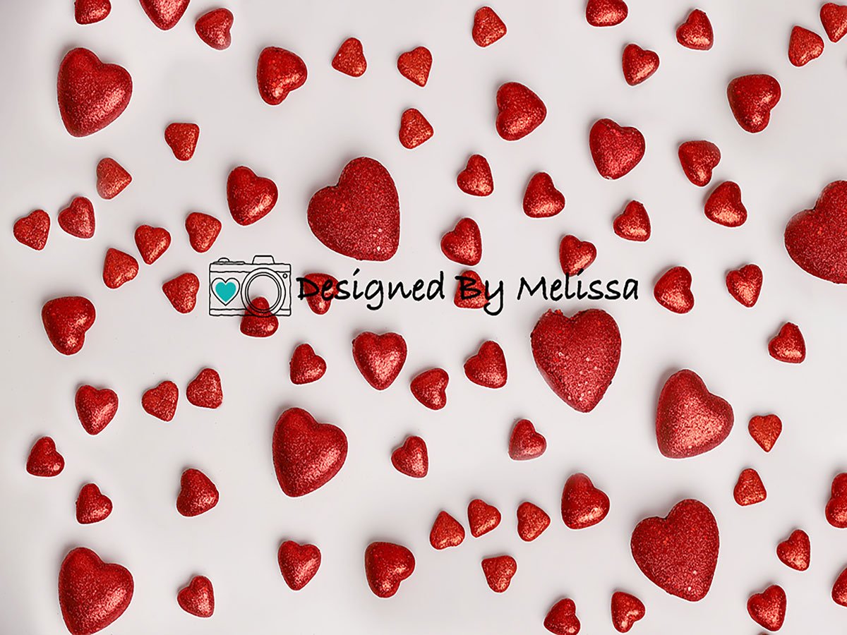 Kate Valentine's Day Red Hearts Backdrop Designed by Melissa King -UK