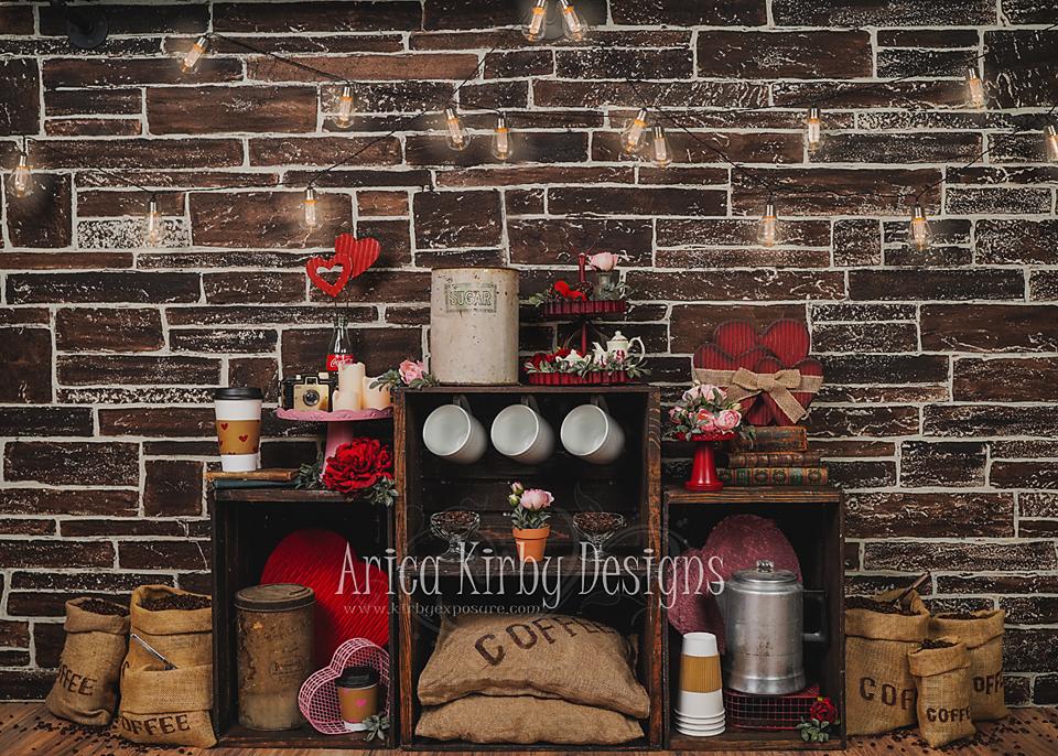 Kate Valentine's Day Coffee Backdrop I Love You a Latte Designed by Arica Kirby -UK