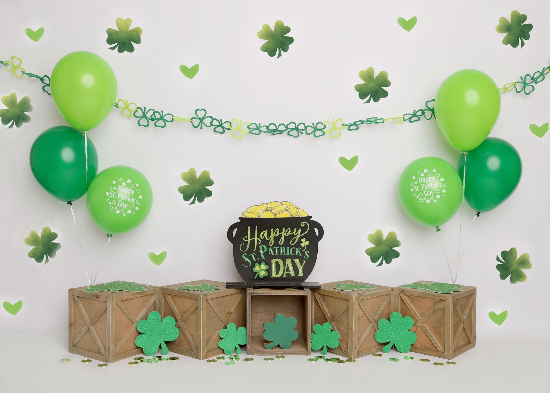 Kate St.patricks Day Green Party Backdrop Designed by Melissa King