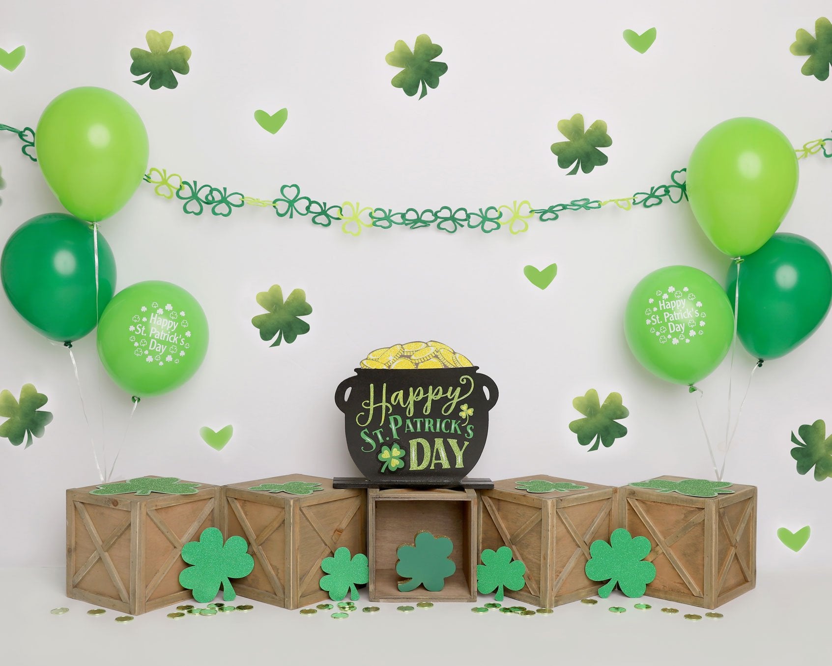 Kate St.patricks Day Green Party Backdrop Designed by Melissa King