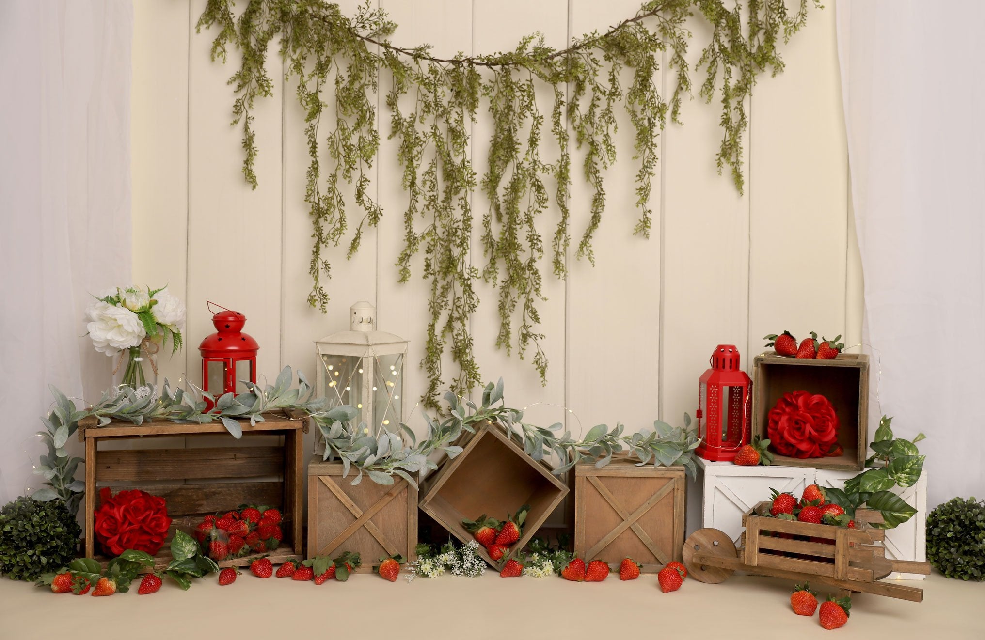 Kate Spring Strawberry Cake Smash Backdrop Designed by Melissa King -UK