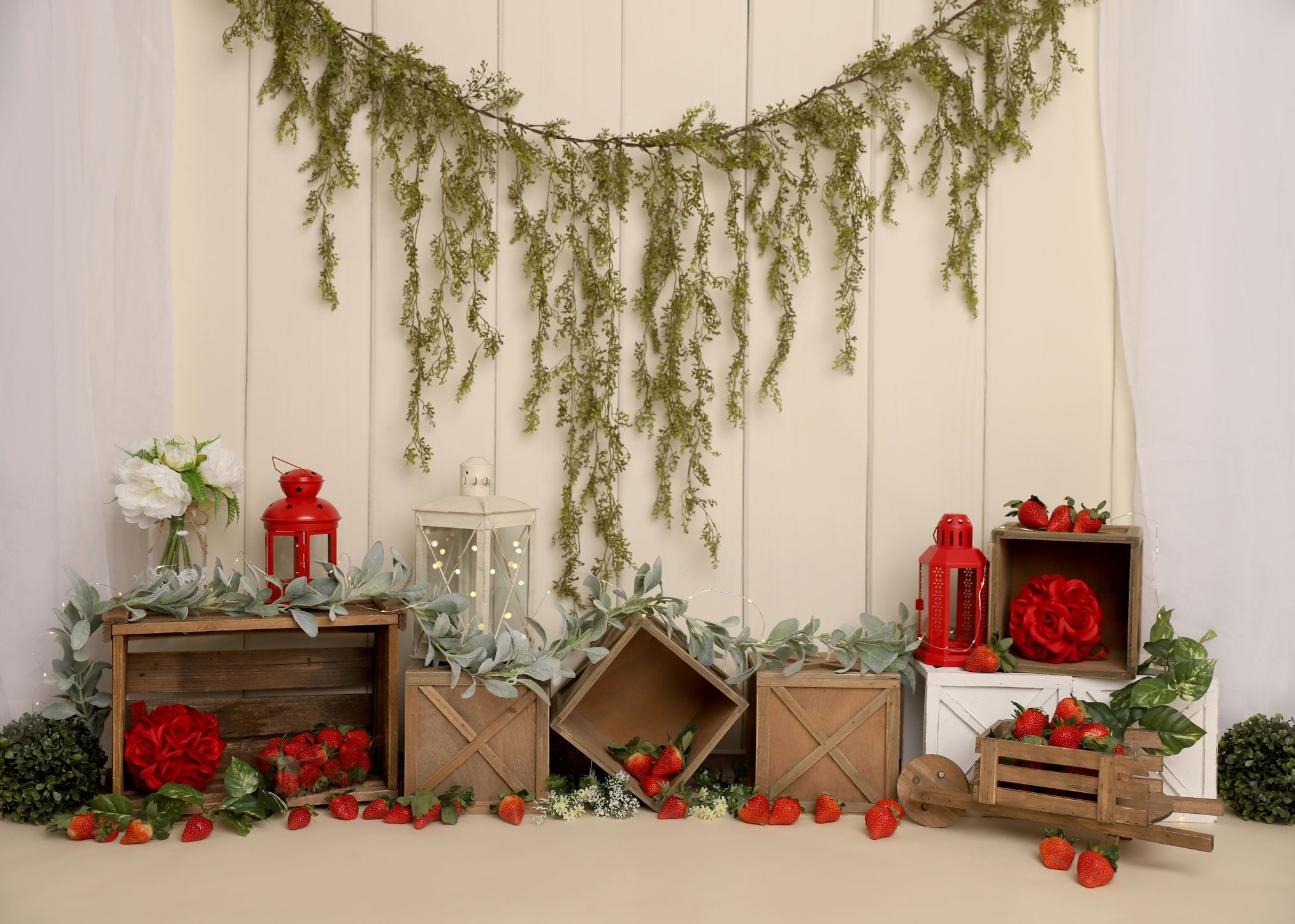 Kate Spring Strawberry Cake Smash Backdrop Designed by Melissa King -UK