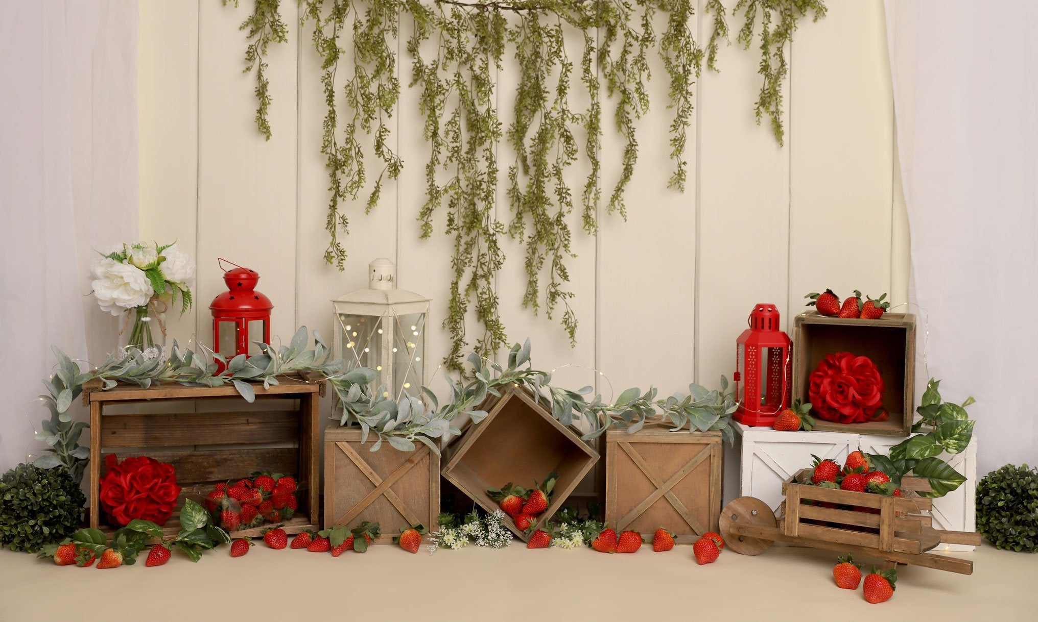 Kate Spring Strawberry Cake Smash Backdrop Designed by Melissa King -UK