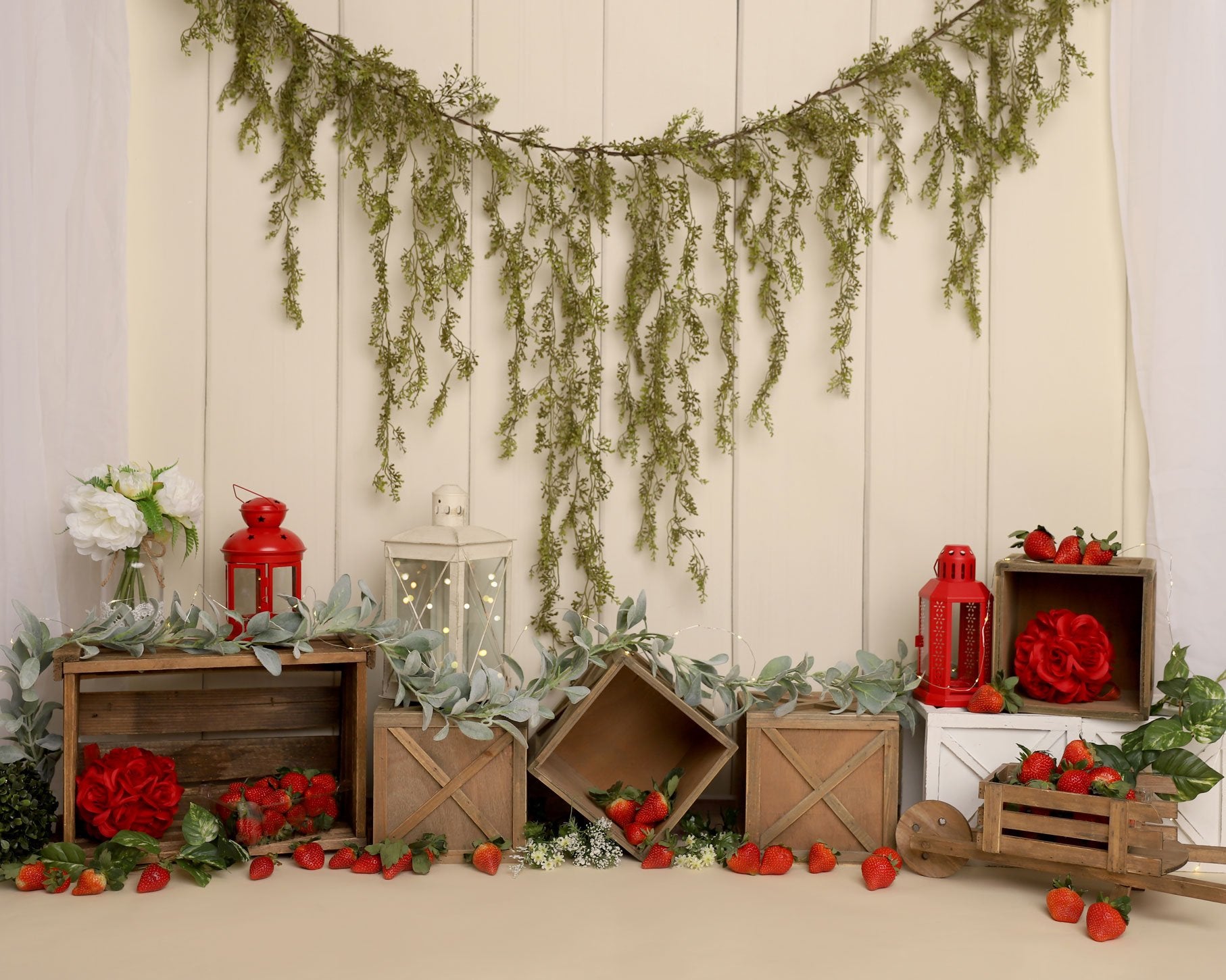 Kate Spring Strawberry Cake Smash Backdrop Designed by Melissa King -UK