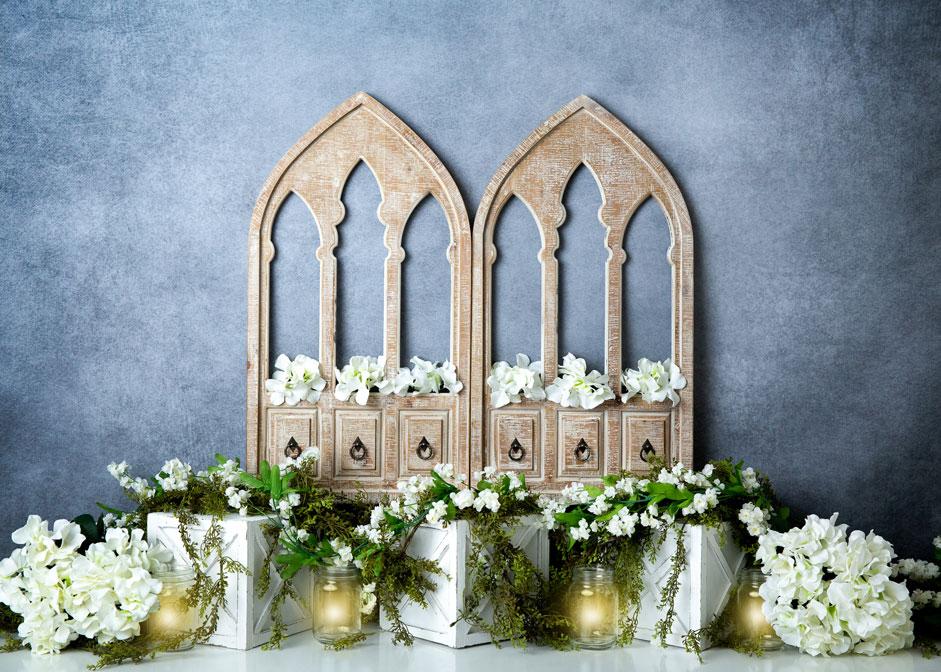 Kate Spring White Flowers Door Blue Backdrop Designed By Megan Leigh Photography -UK