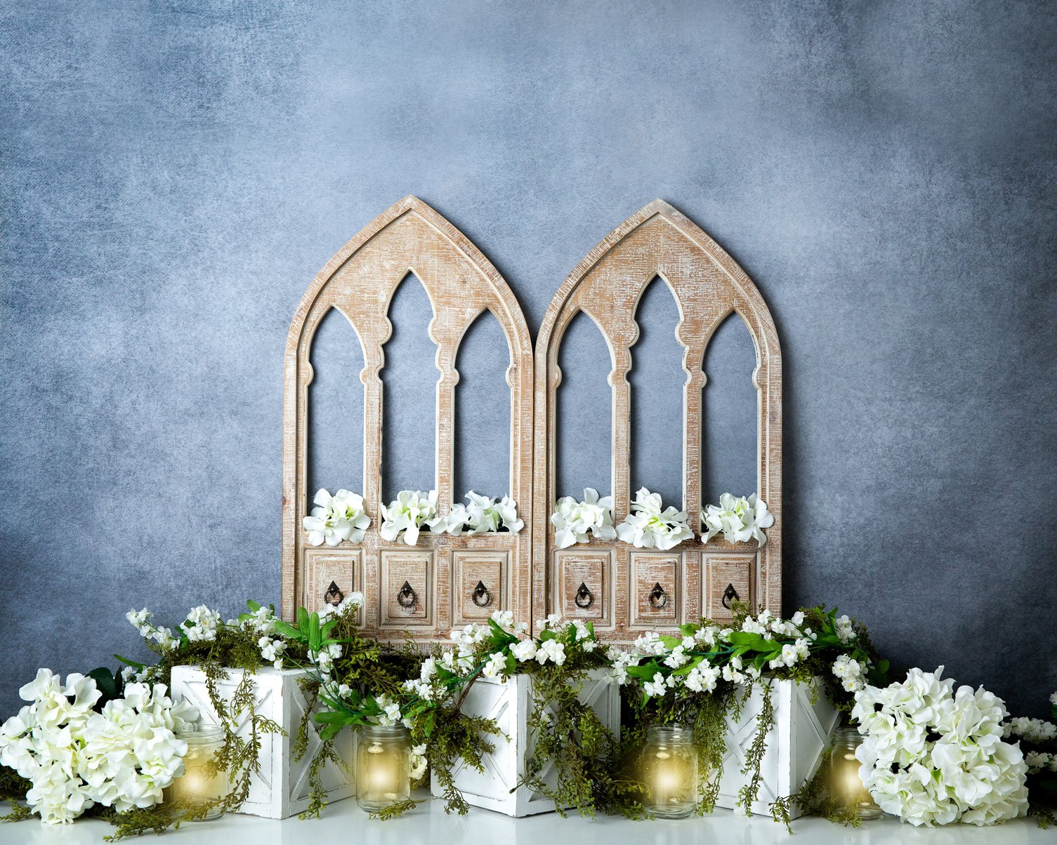 Kate Spring White Flowers Door Blue Backdrop Designed By Megan Leigh Photography -UK