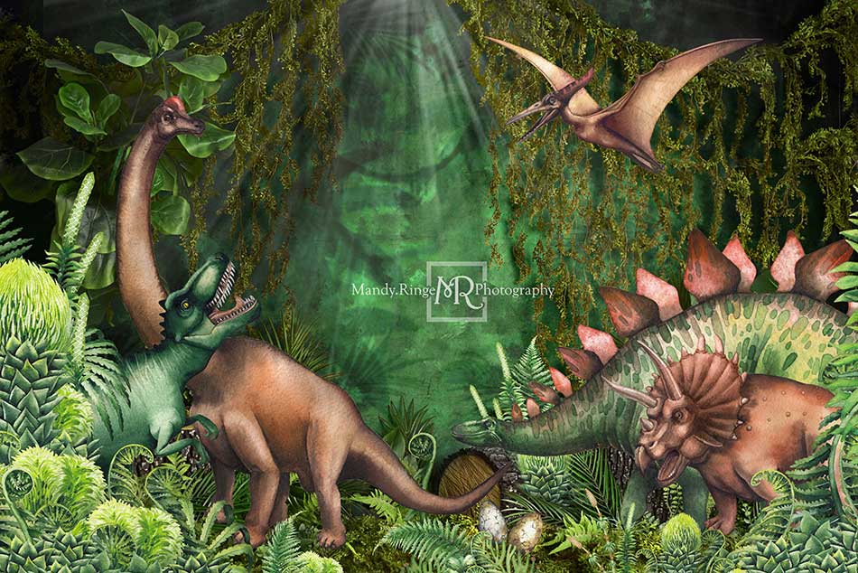 Kate Jungle Adventure Dinosaurs Backdrop Designed by Mandy Ringe Photography