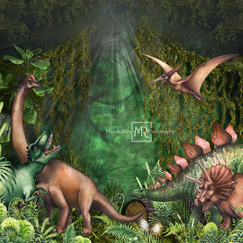 Kate Jungle Adventure Dinosaurs Backdrop Designed by Mandy Ringe Photography -UK