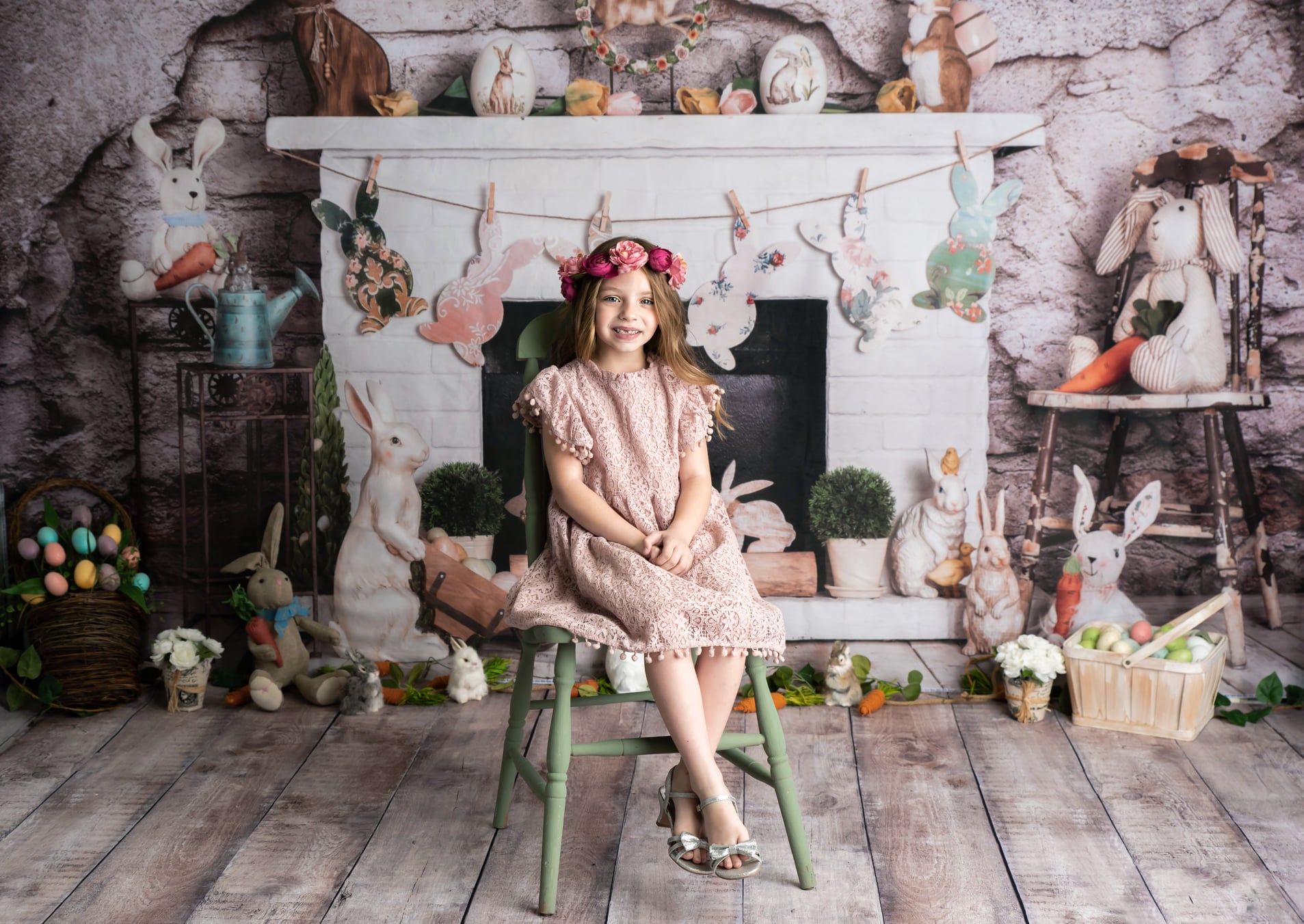 Kate Easter/spring Bunnies Carrots Fireplace Designed by Rose Abbas -UK