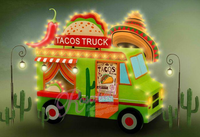 Kate Cake Smash Tacos Truck Chef Backdrop Designed by Rosabell Photography -UK