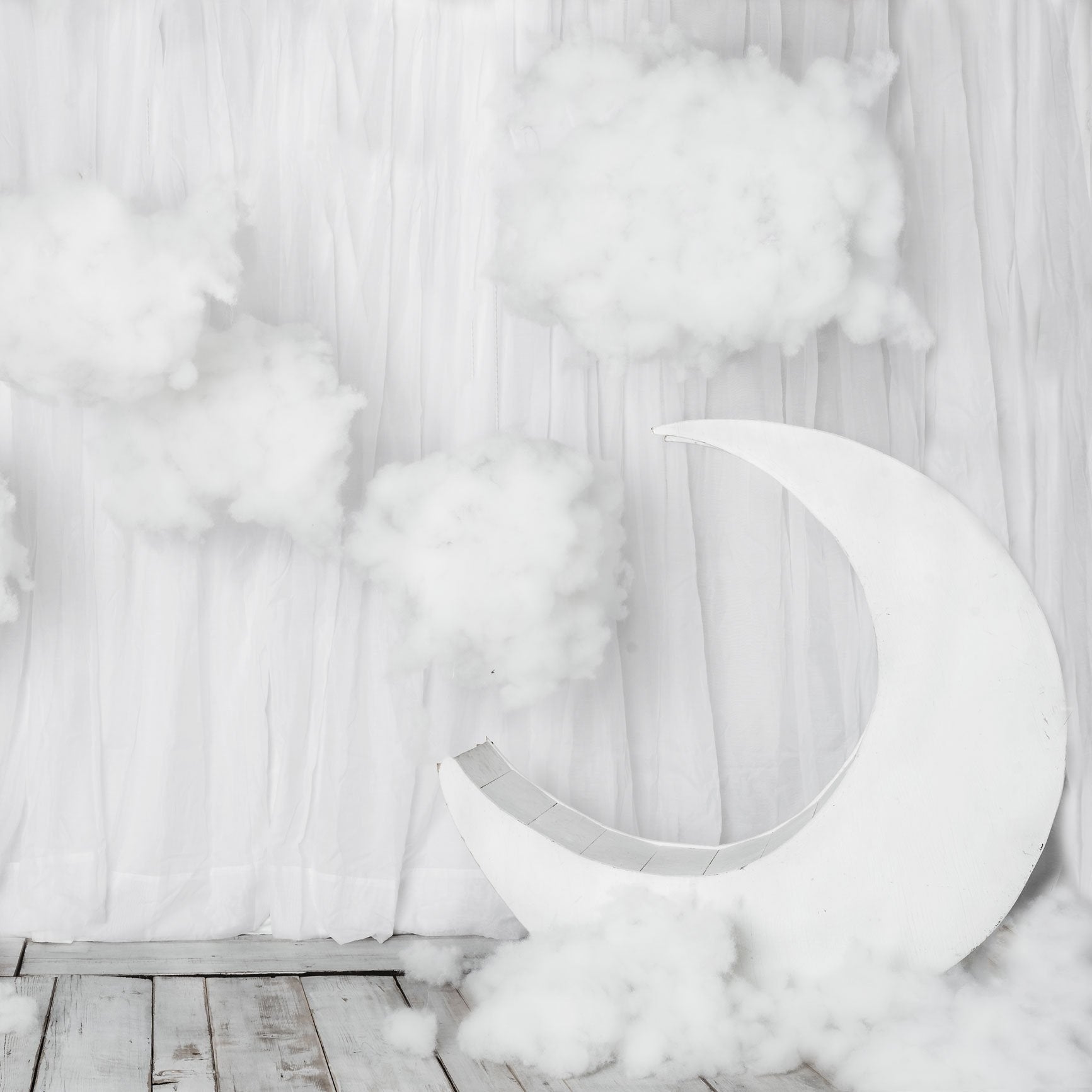 Kate Cake Smash White Moon and Clouds Backdrop Designed By Rose Abbas -UK