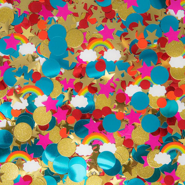 Kate Rainbow Confetti Glitter Cake Smash Backdrop Designed by Mini MakeBelieve -UK