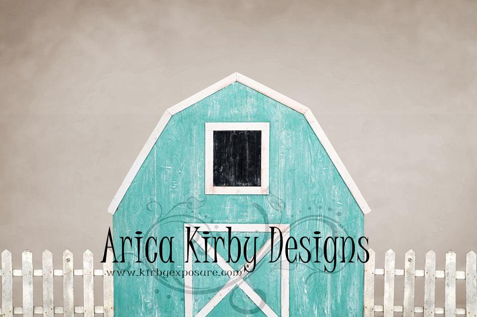 Kate Spring Blue Barn Backdrop Designed by Arica Kirby -UK