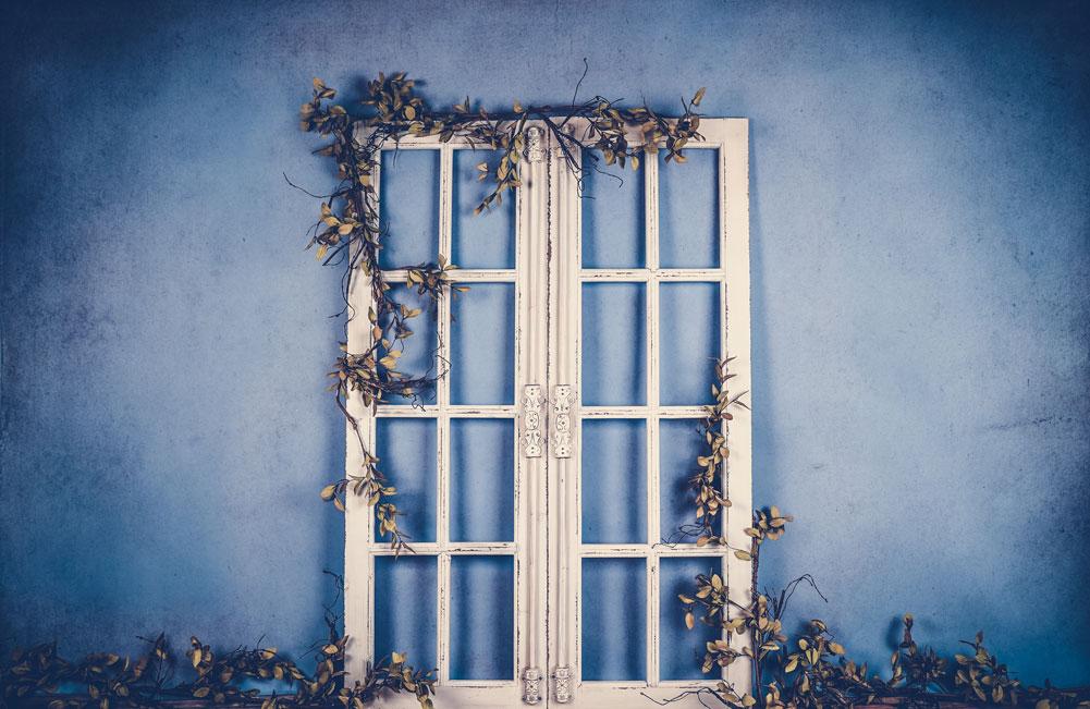 Kate Spring/mother's Day White Doors Blue Backdrop Designed by Arica Kirby -UK