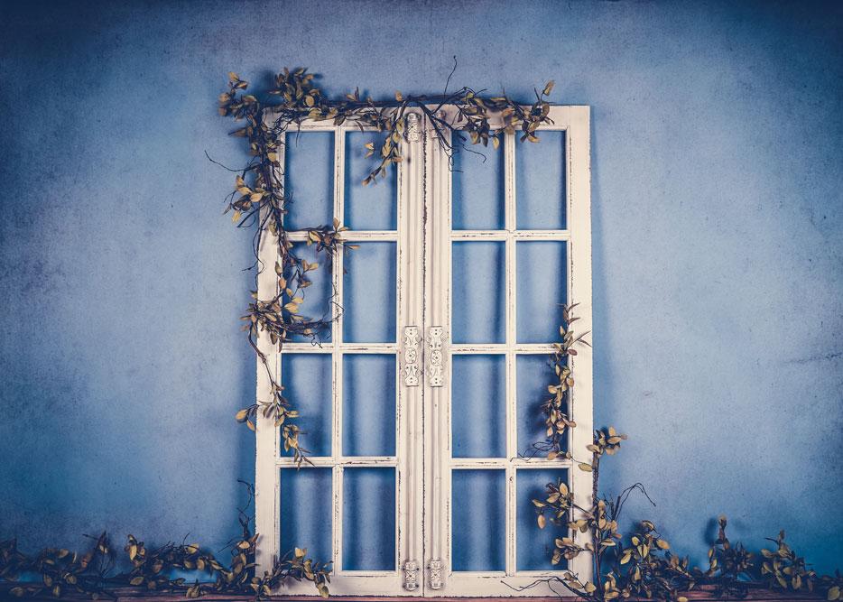 Kate Spring/mother's Day White Doors Blue Backdrop Designed by Arica Kirby -UK