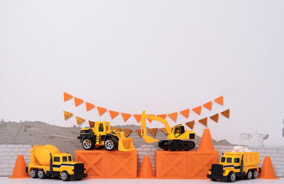 Kate Birthday Truck Construction Boy Backdrop Designed by Mini MakeBelieve -UK