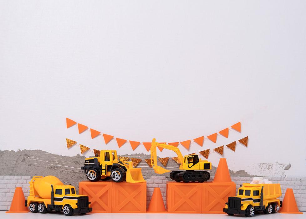 Kate Birthday Truck Construction Boy Backdrop Designed by Mini MakeBelieve -UK