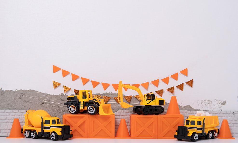 Kate Birthday Truck Construction Boy Backdrop Designed by Mini MakeBelieve -UK