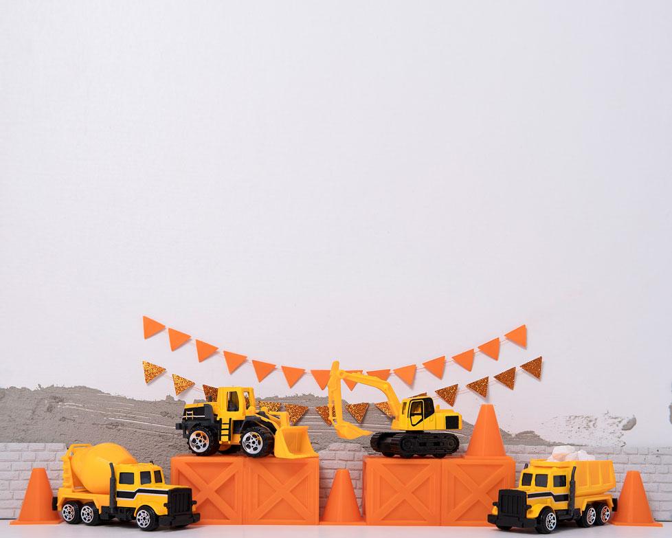 Kate Birthday Truck Construction Boy Backdrop Designed by Mini MakeBelieve -UK