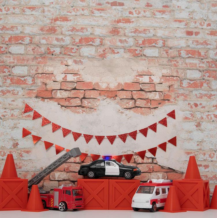 Kate Birthday Rescue Cars Boy Backdrop Designed by Mini MakeBelieve -UK