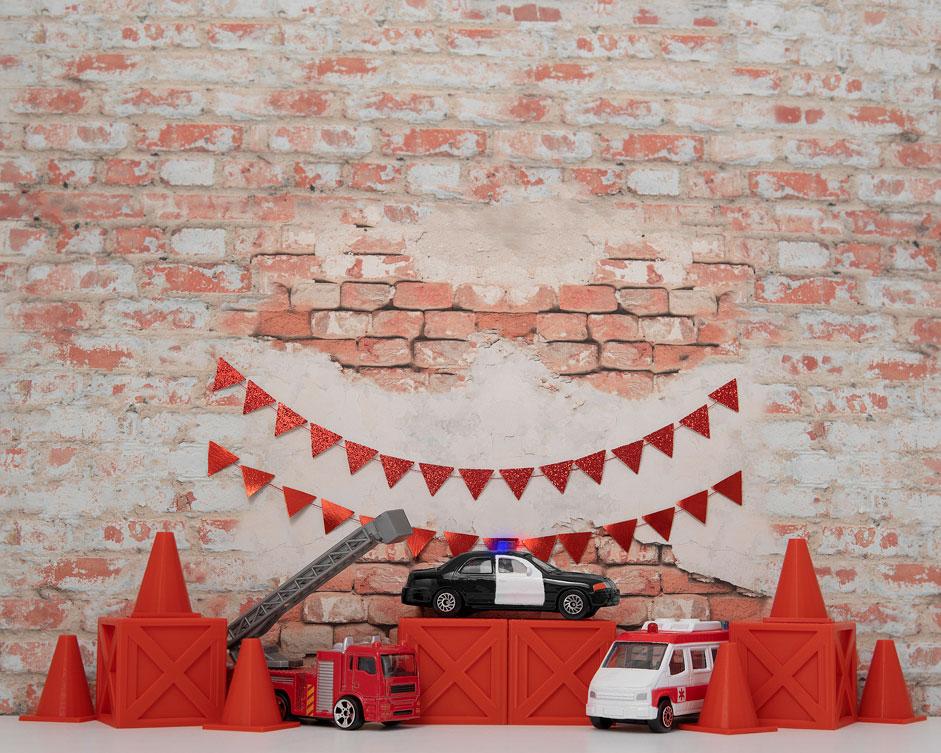 Kate Birthday Rescue Cars Boy Backdrop Designed by Mini MakeBelieve -UK