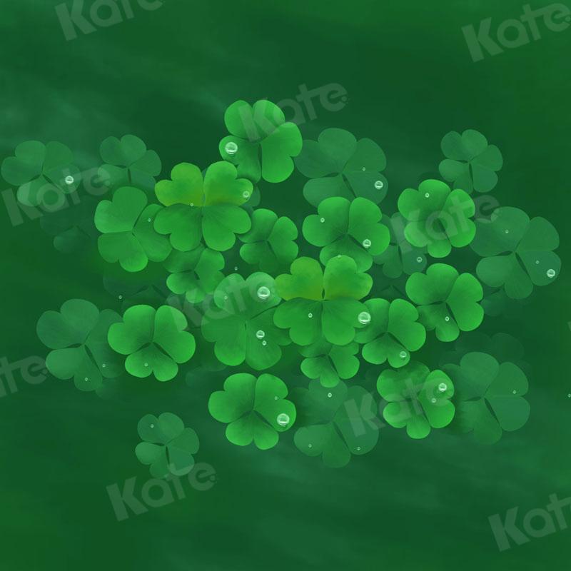 Kate St. Patrick's Day Green Clovers Lucky Backdrop for Photography -UK