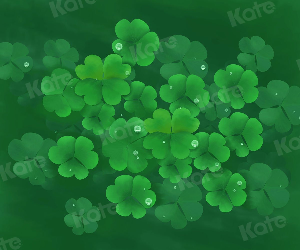 Kate St. Patrick's Day Green Clovers Lucky Backdrop for Photography -UK