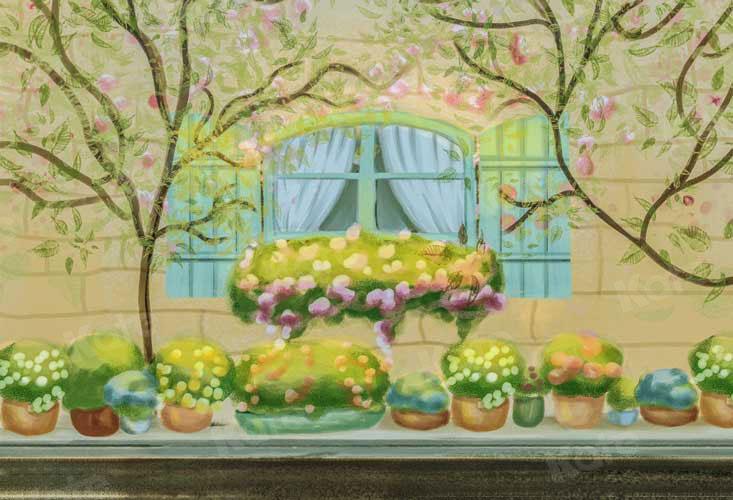 Kate Spring Garden Widow in the Front Backdrop for Photography -UK