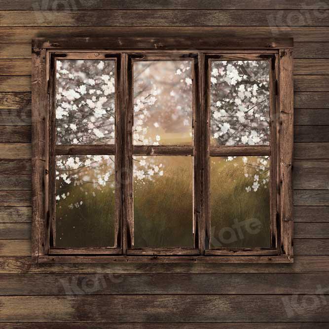 Kate Spring Wood Window Ewha Scene Backdrop Designed By JFCC -UK